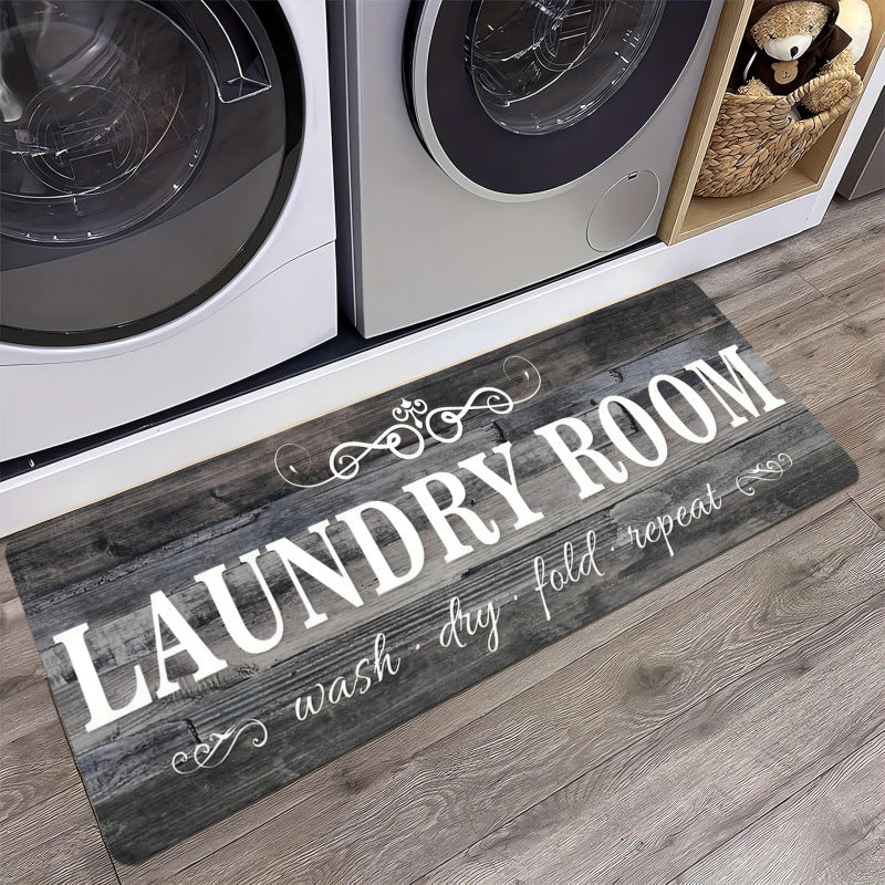 Antislip laundry room mat 120×40cm with waterproof backing and unique designs