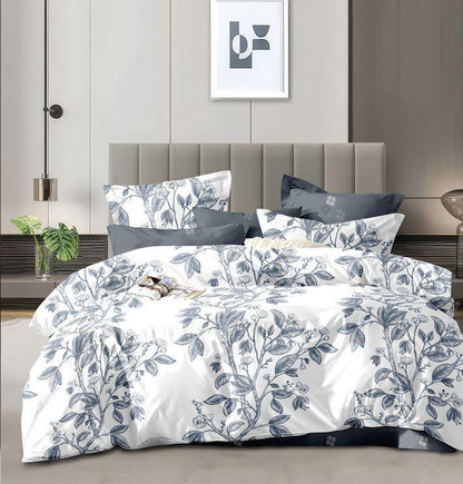 Binded duvet set with 1 bedsheet and 2 pillowcases, 6×6 feet, soft and stylish bedding for double or queen bed. 🛏️✨