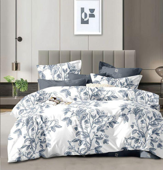 Binded duvet set with 1 bedsheet and 2 pillowcases, 6×6 feet, soft and stylish bedding for double or queen bed. 🛏️✨