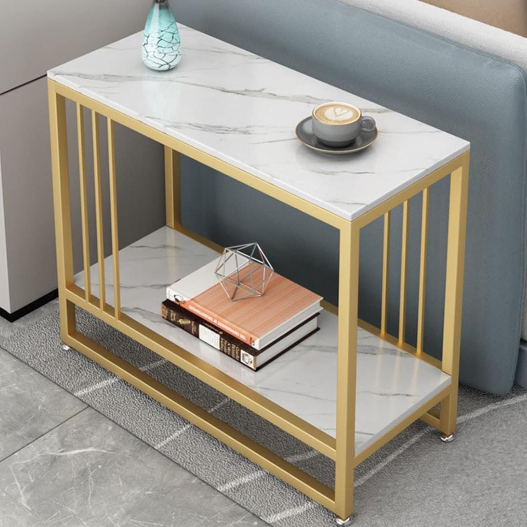 Vital coffee and tea table with modern metal frame, compact and stylish side table for living room or small apartment use.