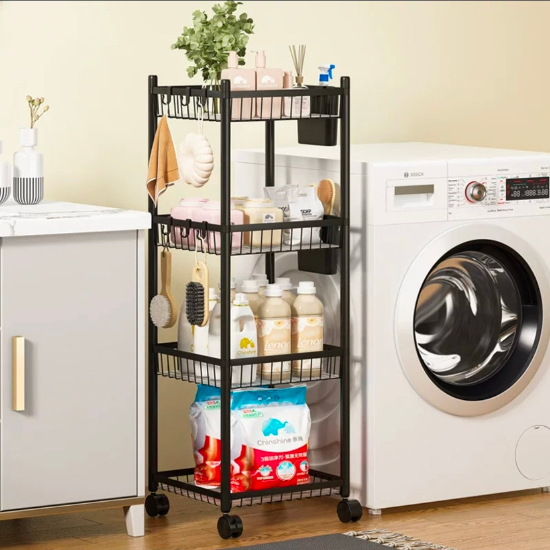 4 Tier Multifunctional Storage Rack with Wheels