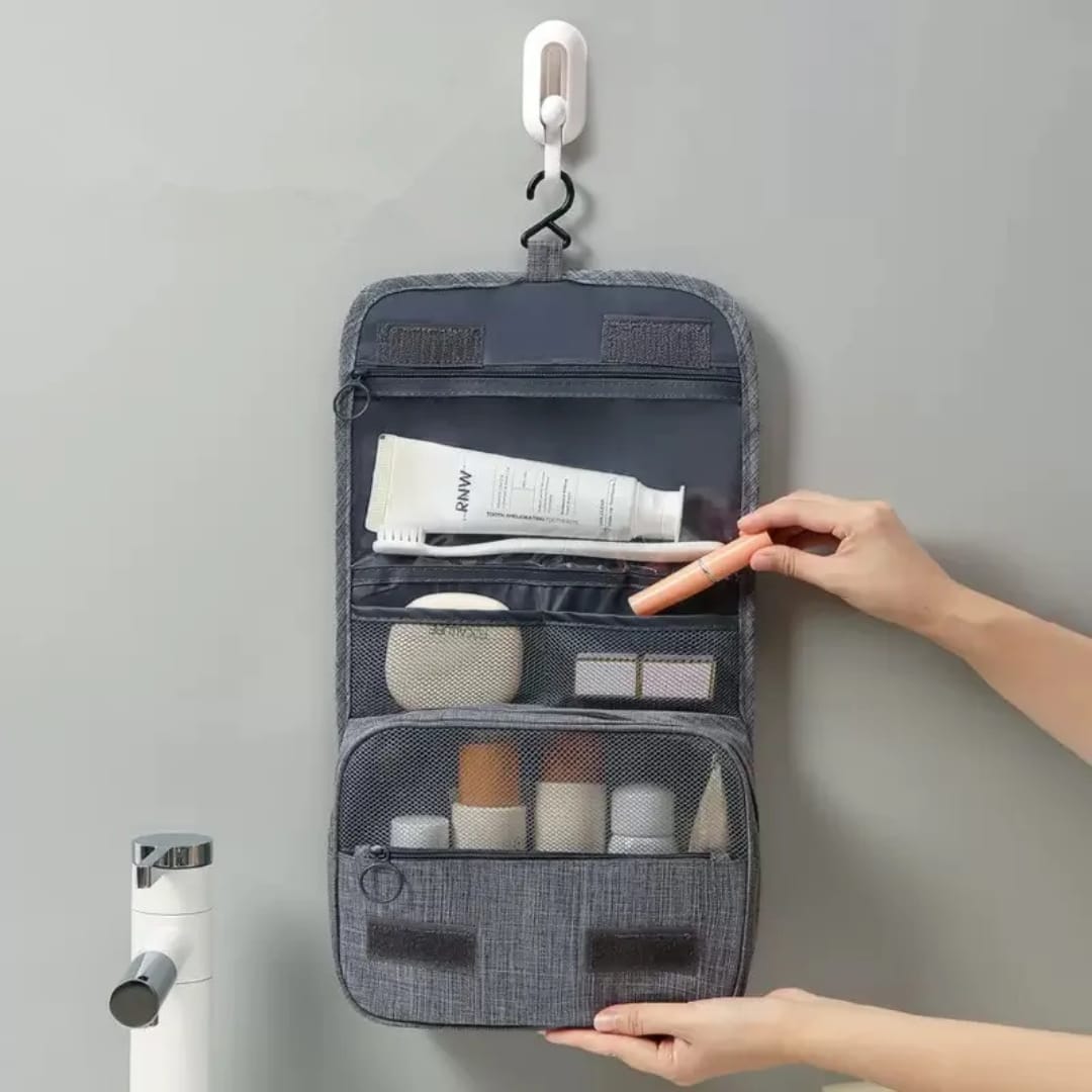 Portable Cosmetic Makeup Toiletry Bag with Hook