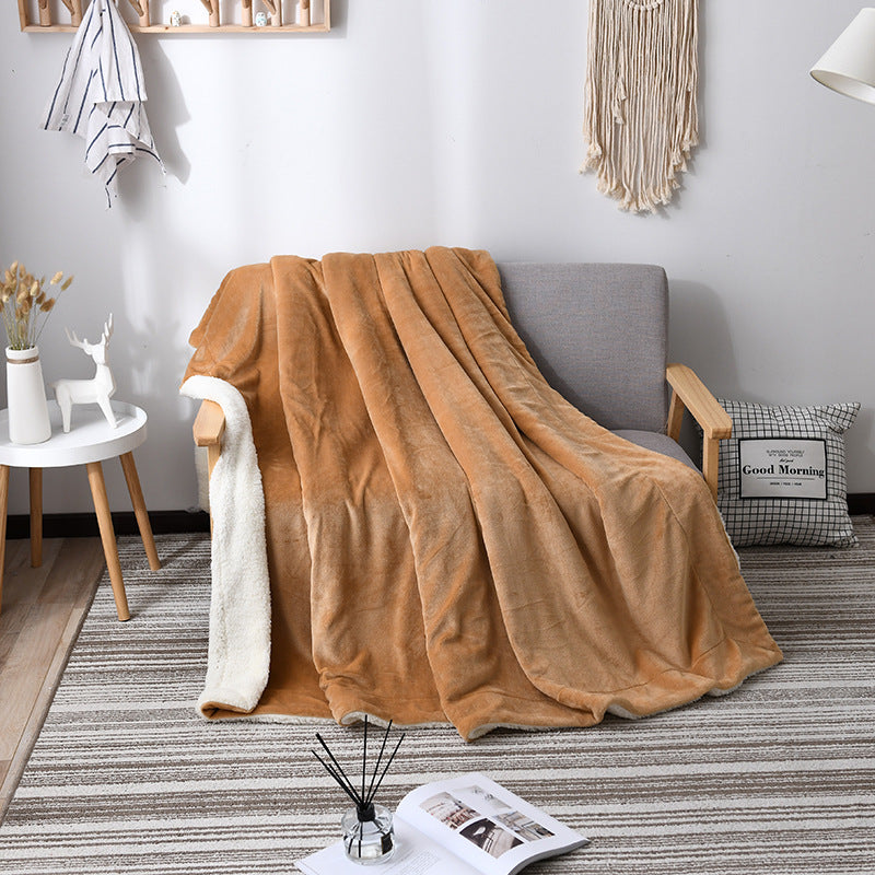 Double Layer Sherpa Throw Blanket