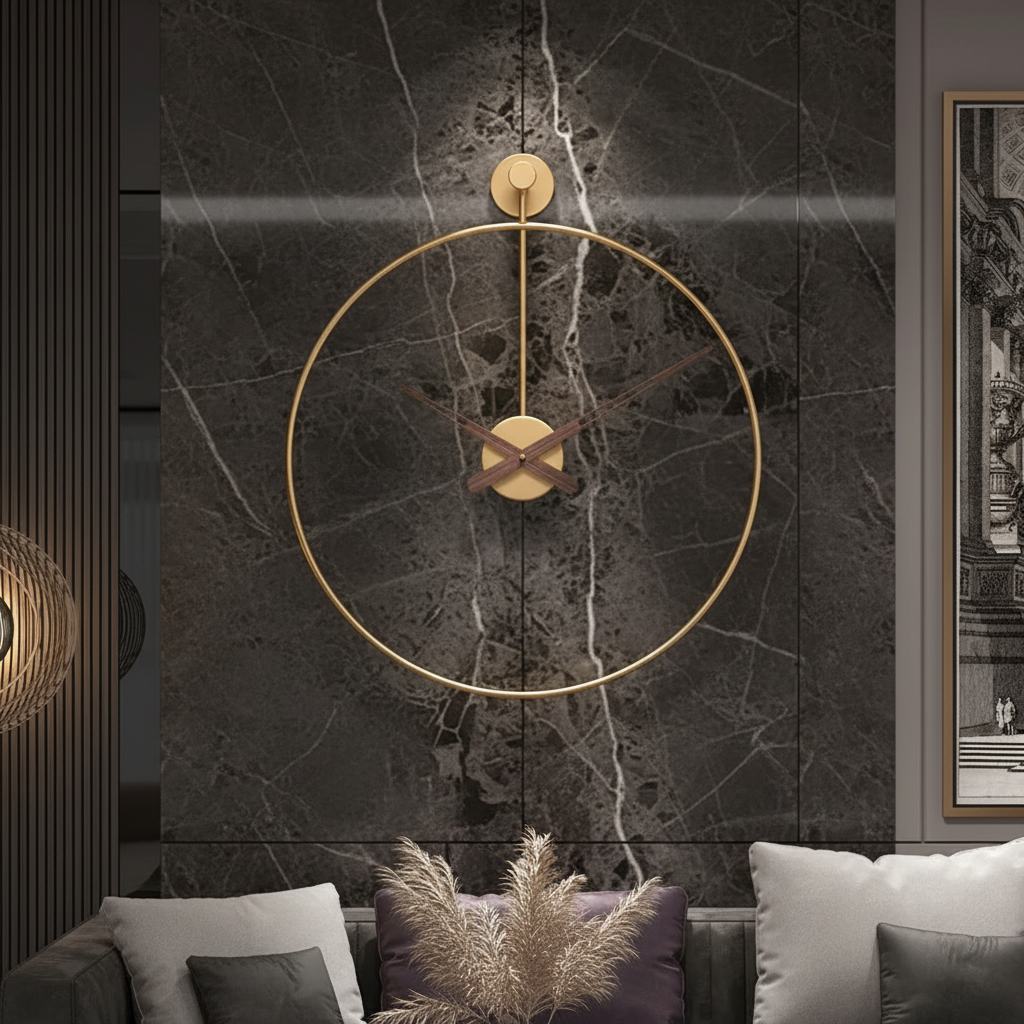 60cm gold open-frame decorative wall clock.