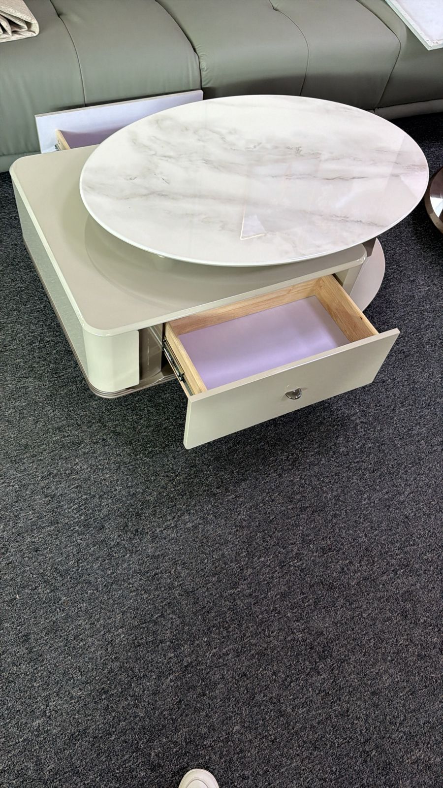 Porcelain Coffee Table with 2 Drawers