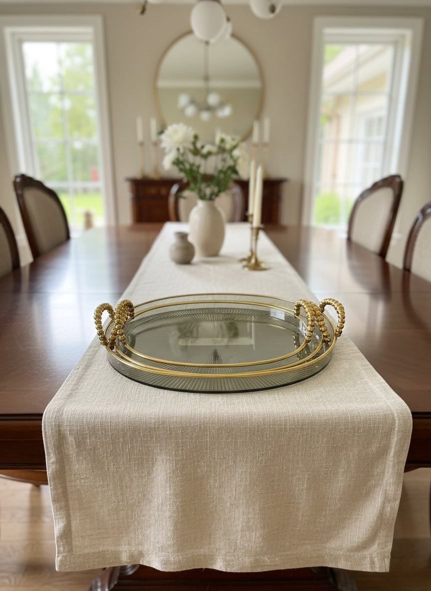 Acrylic Tray Set With Gold Handles