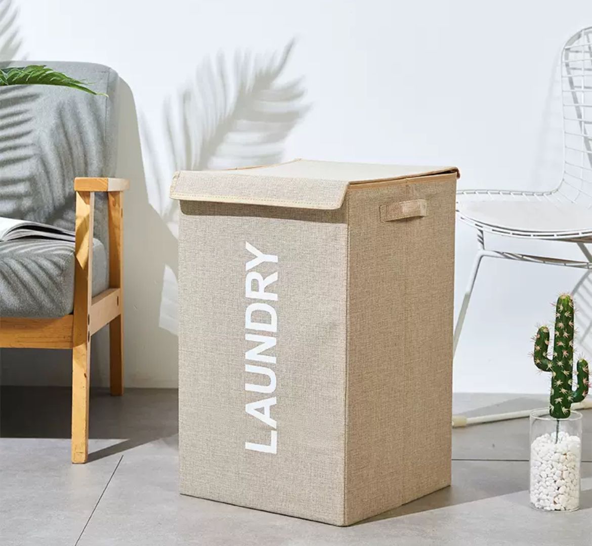 Foldable Laundry Basket With Lid And Handles