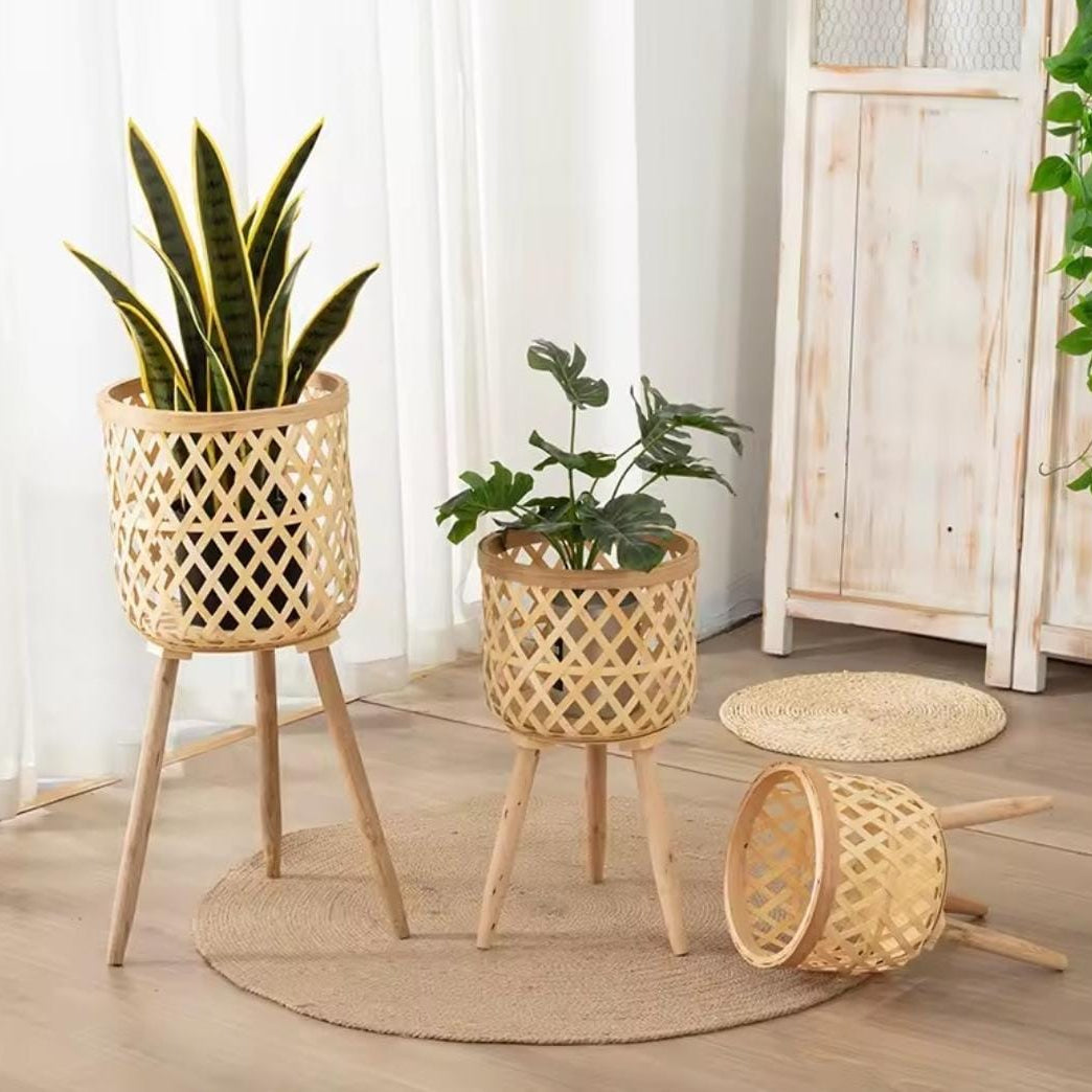Rattan Plant Stand Set of 3