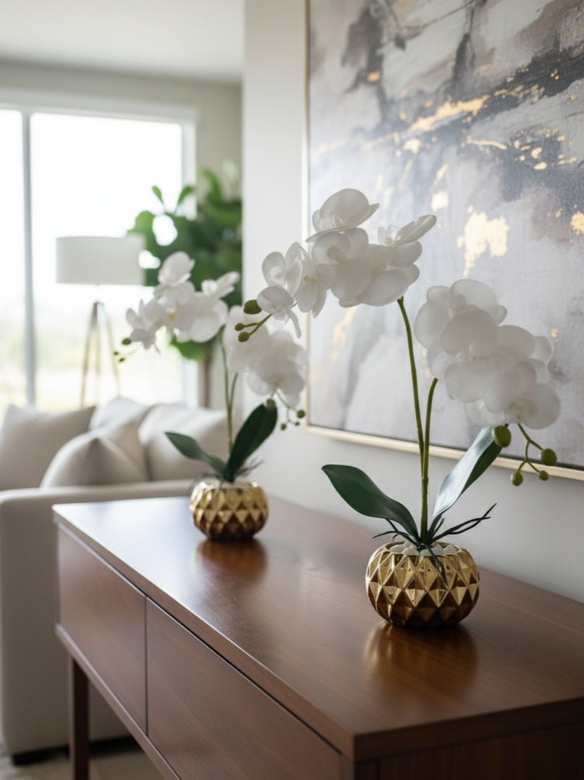 Mini Ceramic Vase With Orchid Flowers