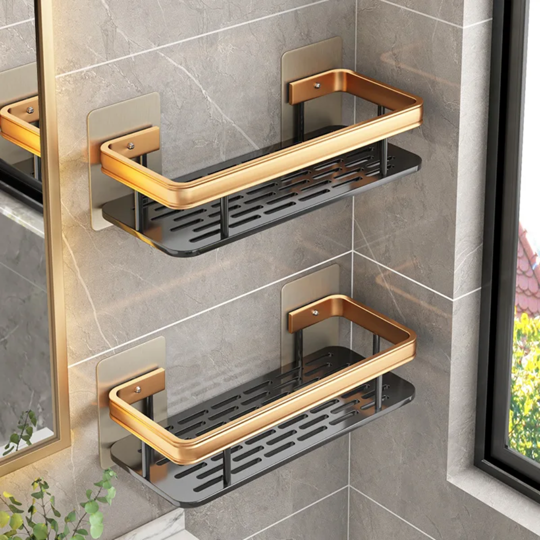 2Pcs Wall-Mounted Bathroom Shelf