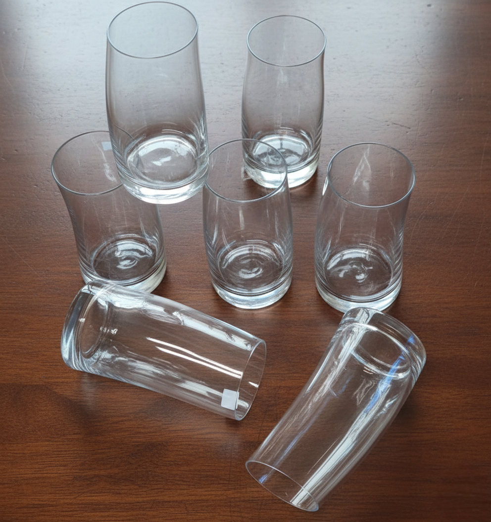 Set of six 520 ml penguin shaped durable glass cups