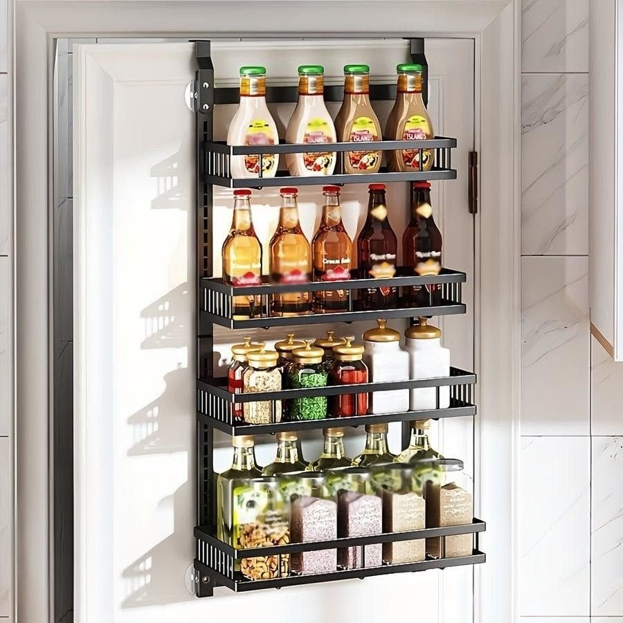 4-tier over door caddy organizer with adjustable steel baskets and suction cups, 43x19x90cm
