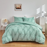 3Pcs Double Pinch Pleat Duvet Cover Set
