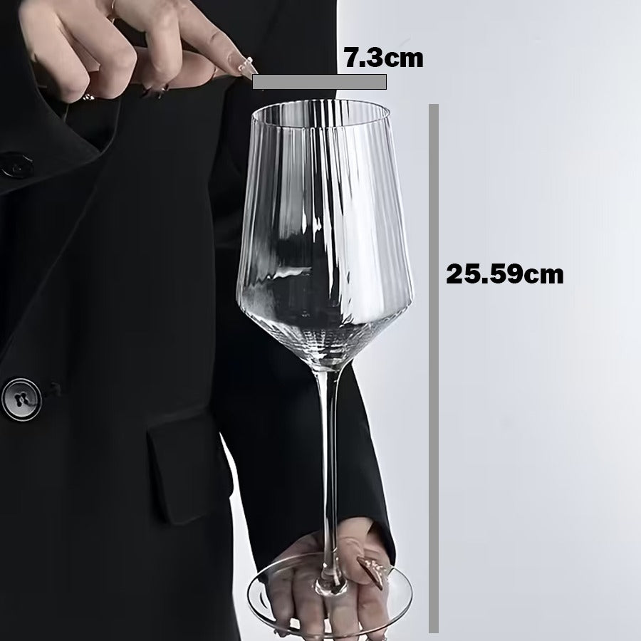 4 Piece Classic Striped Wine Glass Set