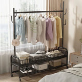 Sturdy Clothes Rack With Storage Basket