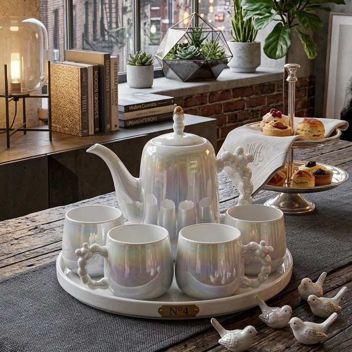 9Pcs Ceramic Tea Set