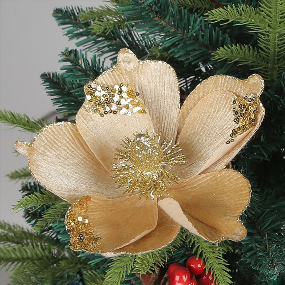 Red Artificial Christmas Flower Pendant