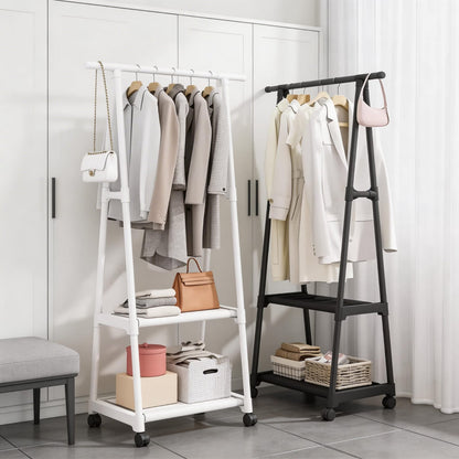 Gemelli Colllection floor to ceiling coat rack minimalist vertical clothes hanger stand bedroom foyer dressing area clothing organiser modern space saving clothes rack adjustable storage rack