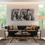 Elephants Oil Painting (140 × 70 × 3.5 cm)