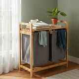 2-In-1 Laundry Sorter With Bamboo Stand