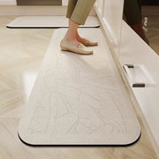 PVC leather anti-slip kitchen mat set with oil-proof wipeable surface in two sizes