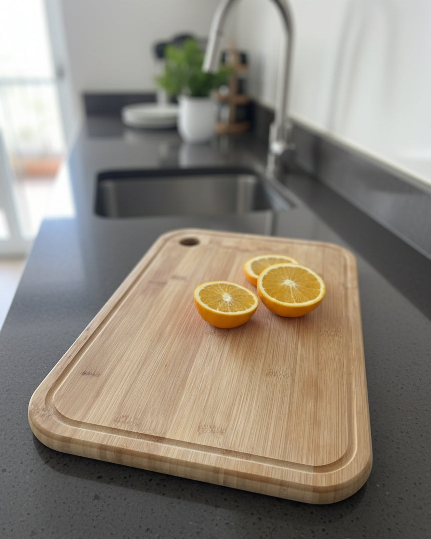 Bamboo solid chopping board, 40cm x 28cm
