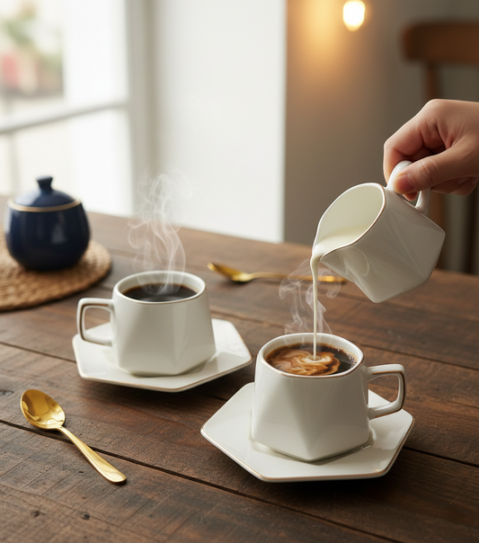 12-piece Cup and saucer set in a gift box available in multiple themes.