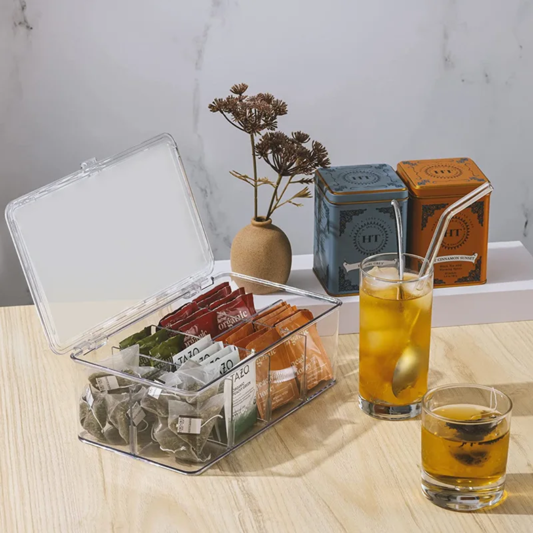8 Compartments Acrylic Tea Bag Organizer