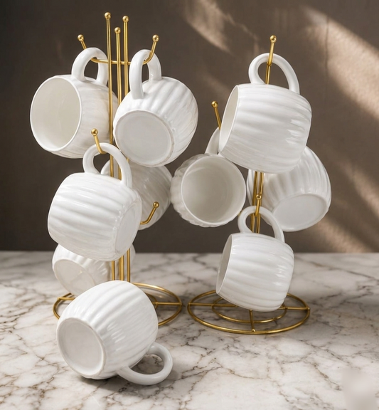 6 Piece Porcelain Ceramic Mug Set