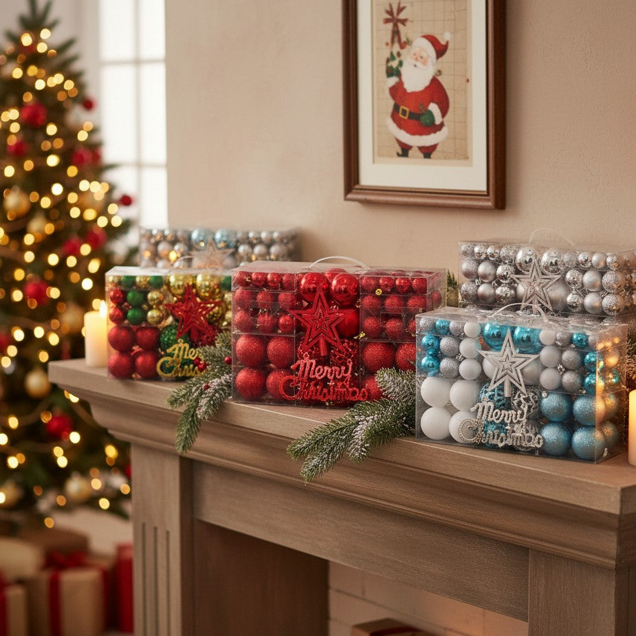 102pcs Christmas Balls Ornaments