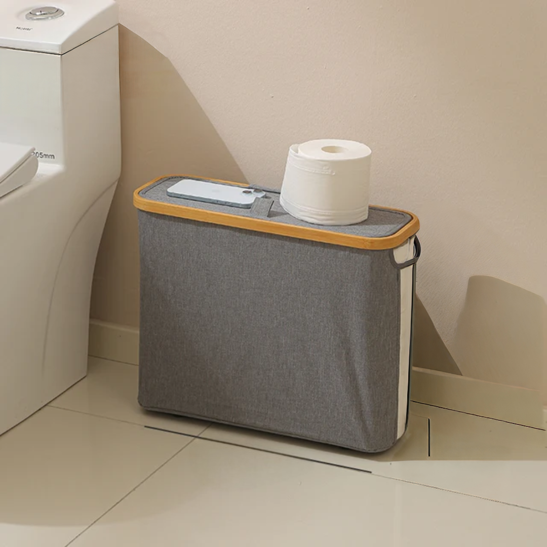 Slim Storage Cabinet With Bamboo Lid