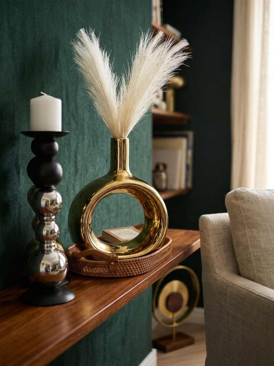 Ceramic Golden Vase