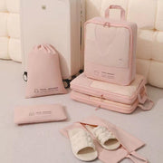 Six piece travel luggage storage bag set in assorted colors