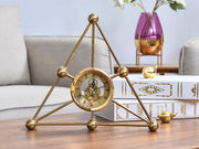 Geometric shaped desktop clock with quartz movement for modern home or office décor