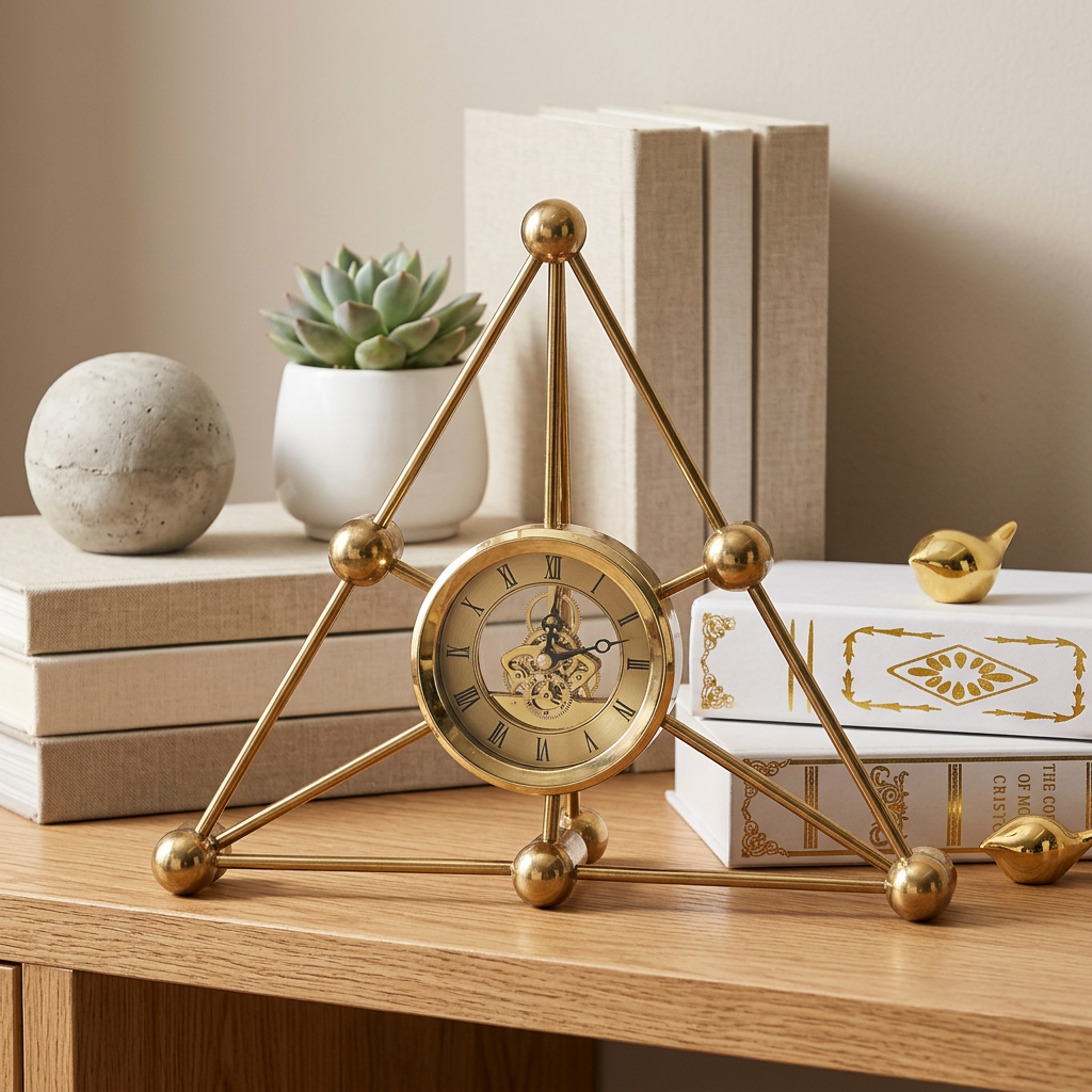 Geometric Shaped Desktop Clock with Quartz Movement