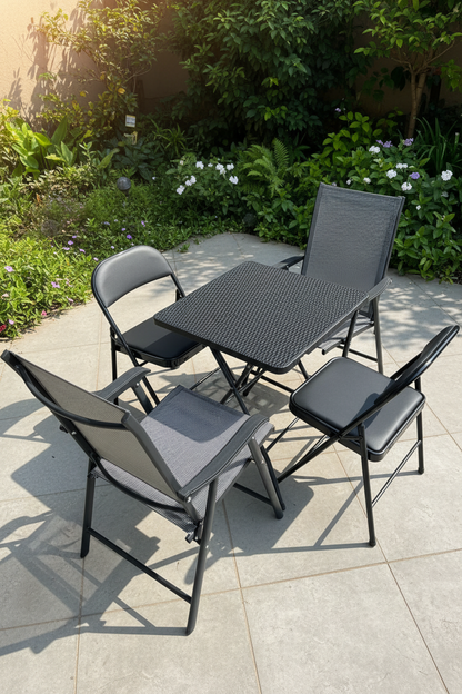 Foldable Table Set With 2 Chairs