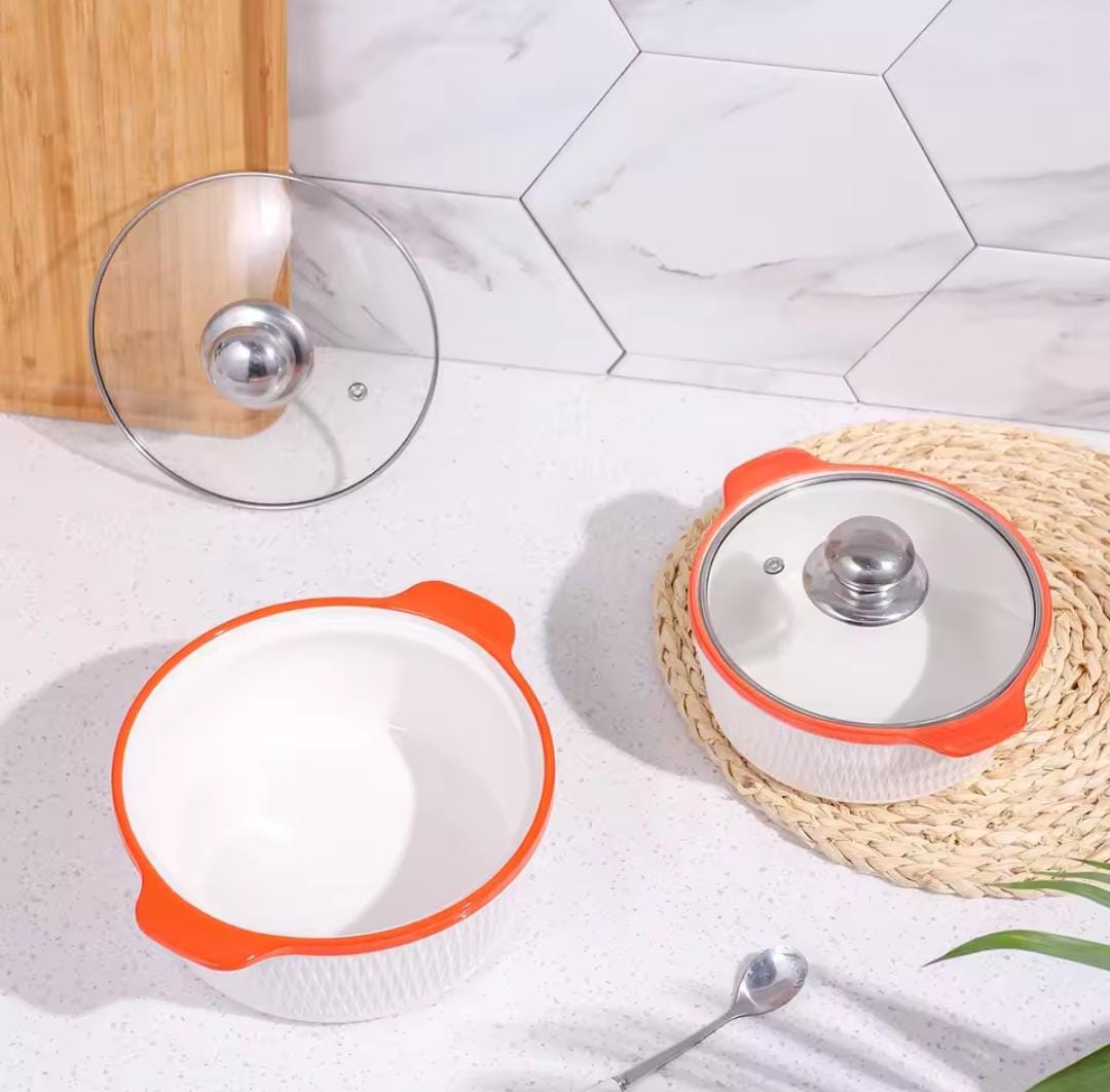 3-piece Soup pot set with capacities 2L, 1.2L, and 0.75L.