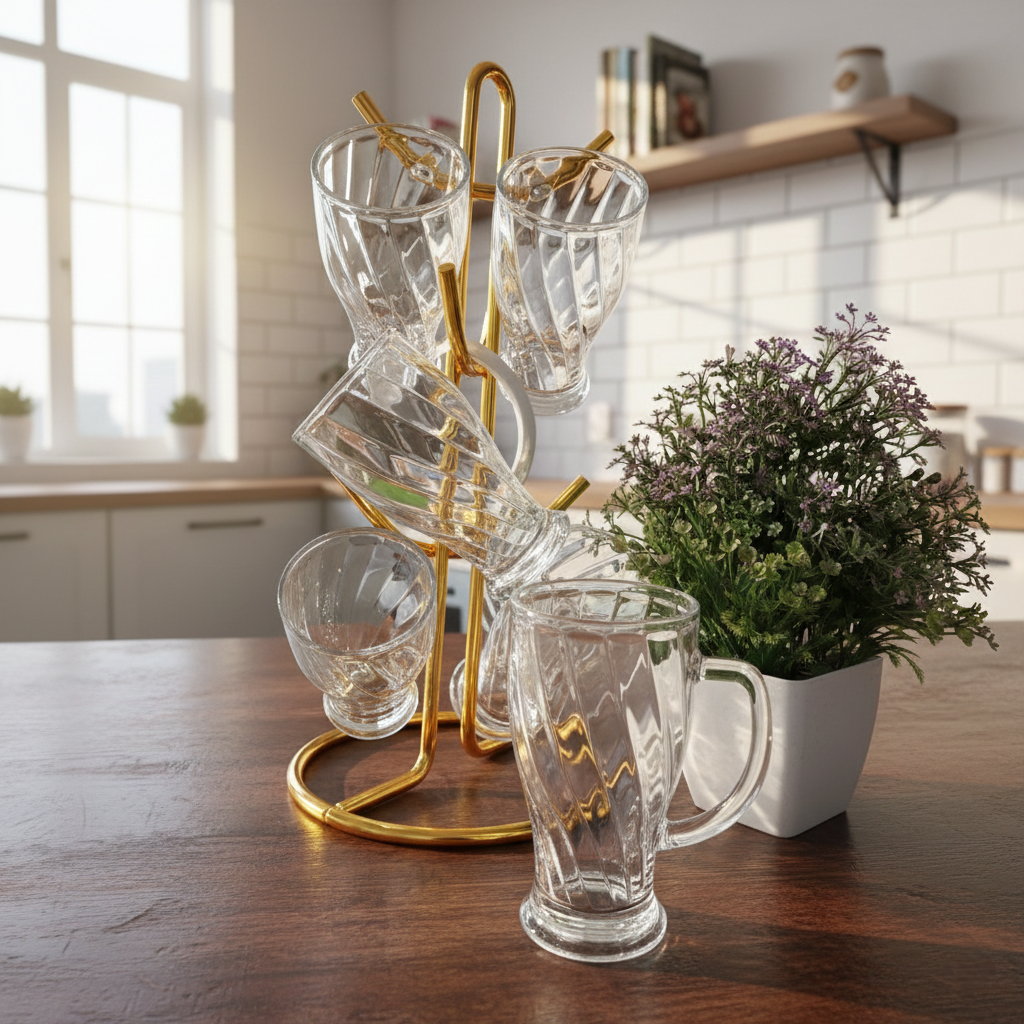 Royal vintage glass coffee cup with 320ml capacity for hot or cold beverages.