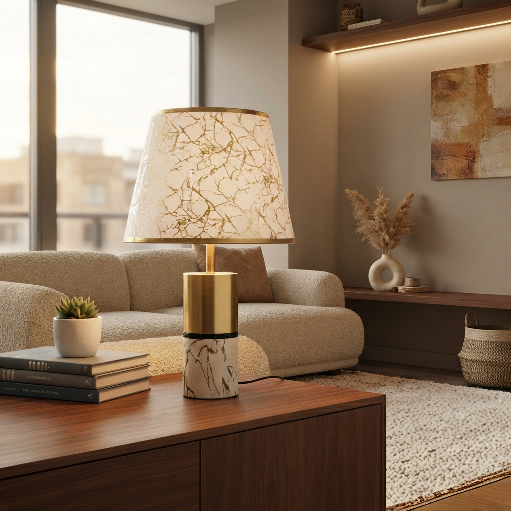 European Style Marble Design Table Lamp 50 × 30cm