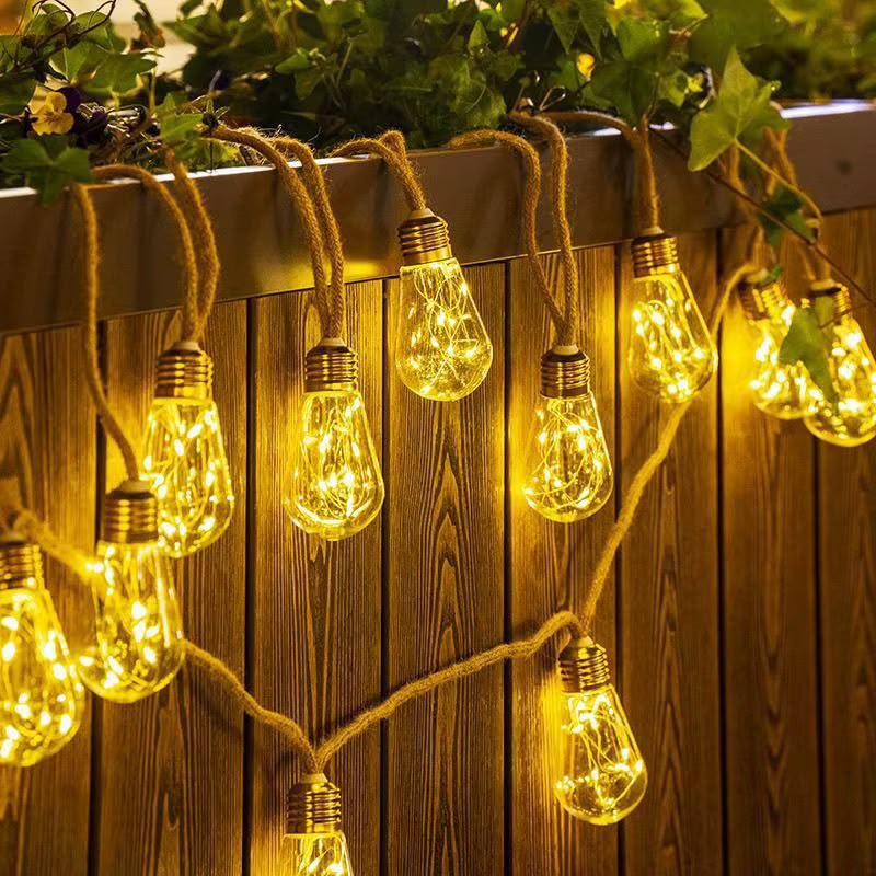 10M VINTAGE ROPE CHRISTMAS LIGHTS — SOLAR + USB | OUTDOOR & INDOOR