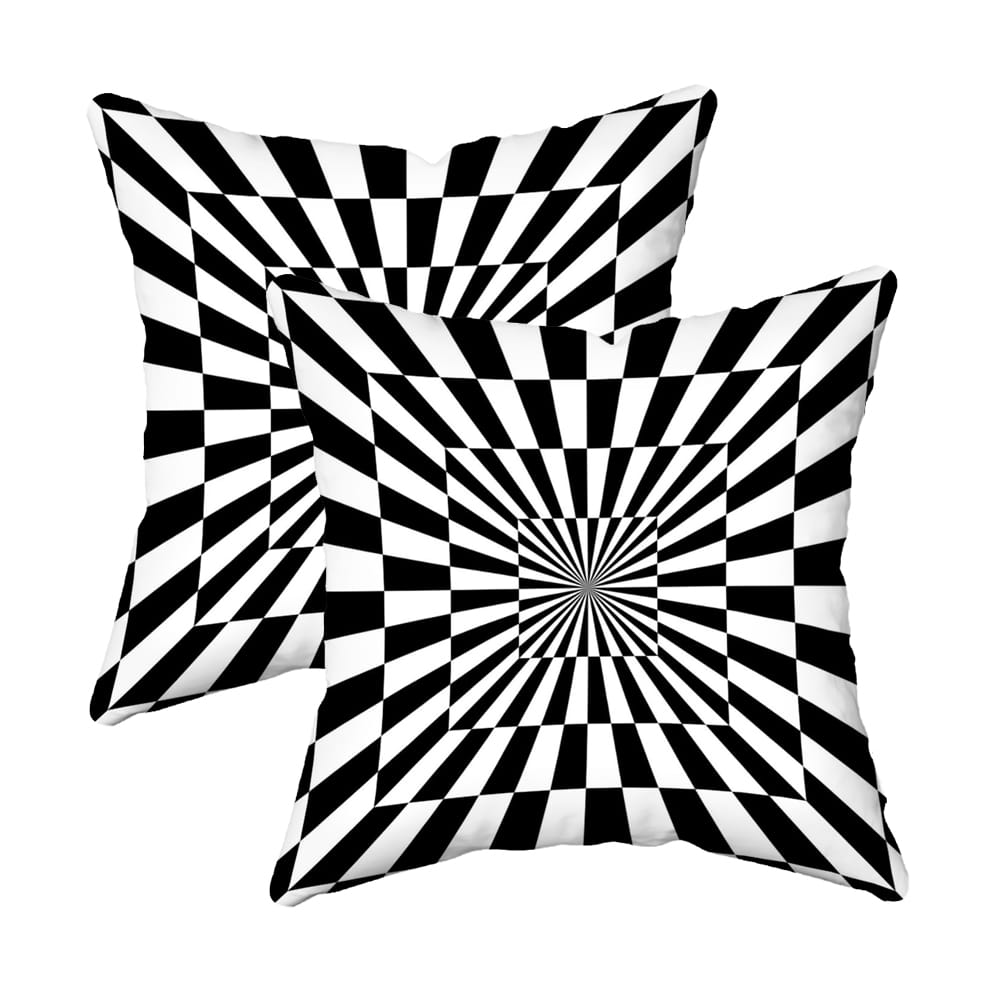 2 Pcs Geometric Contrast Pillowcases