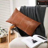 Leather throw pillow cases