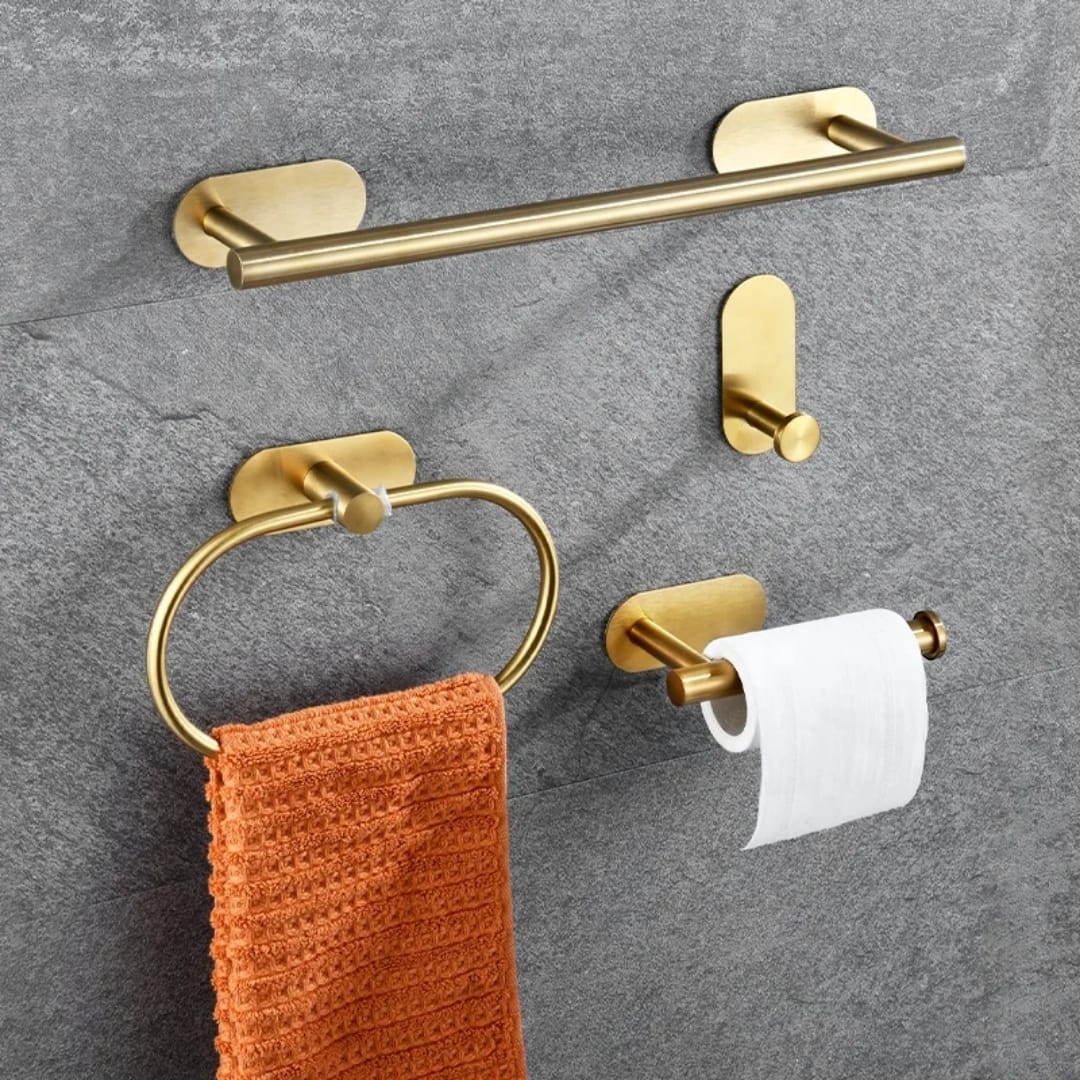 4Pcs Stainless Steel Bathroom Organizer Set