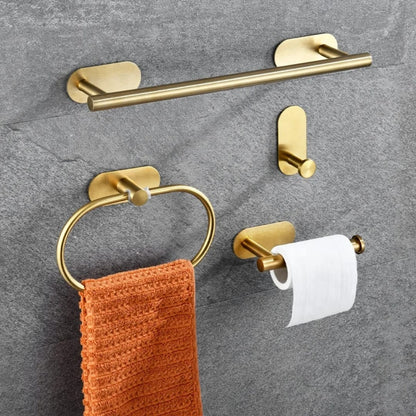 4Pcs Stainless Steel Bathroom Organizer Set