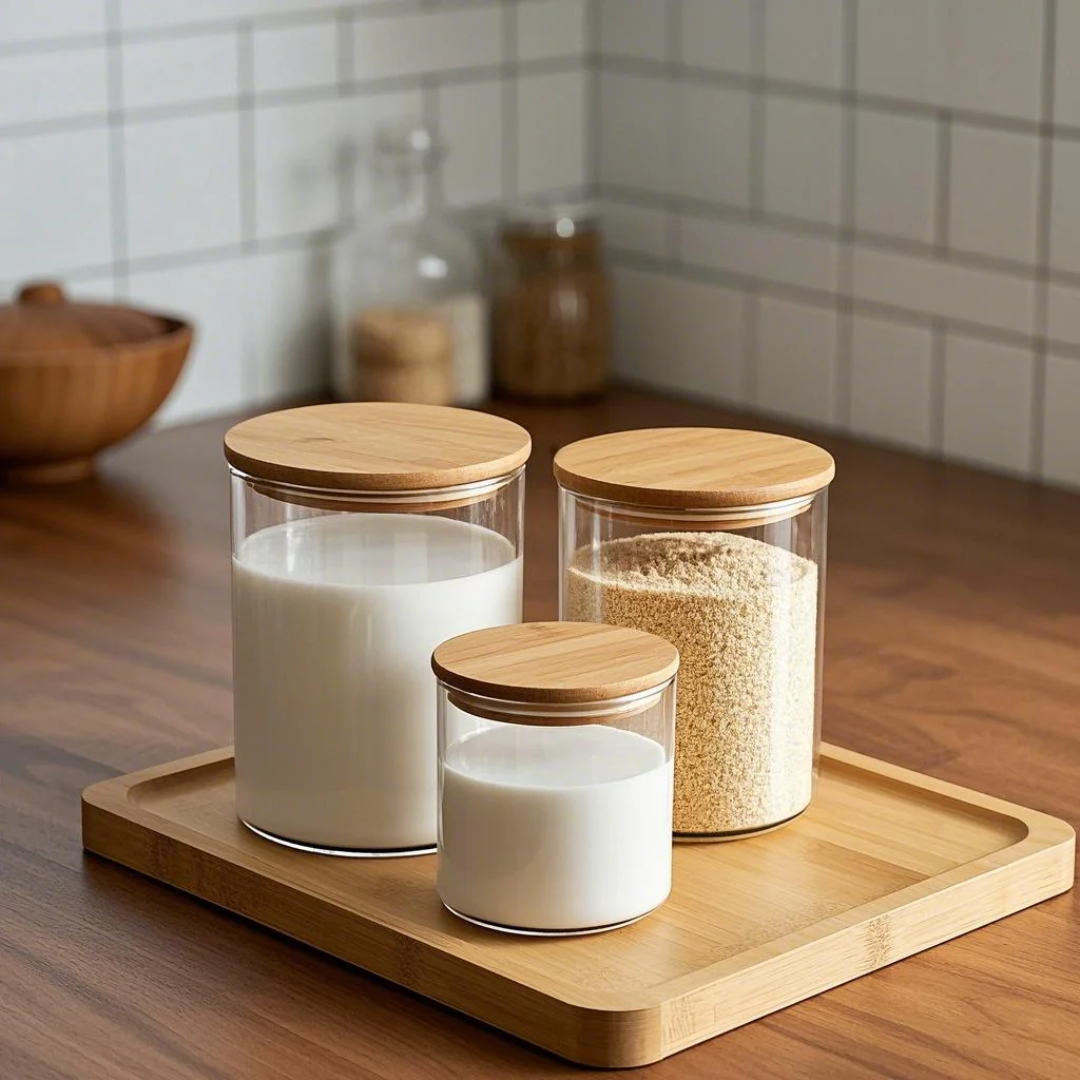 Glass Storage Containers With Bamboo Lids