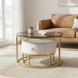 Round Glass-Top Coffee Table
