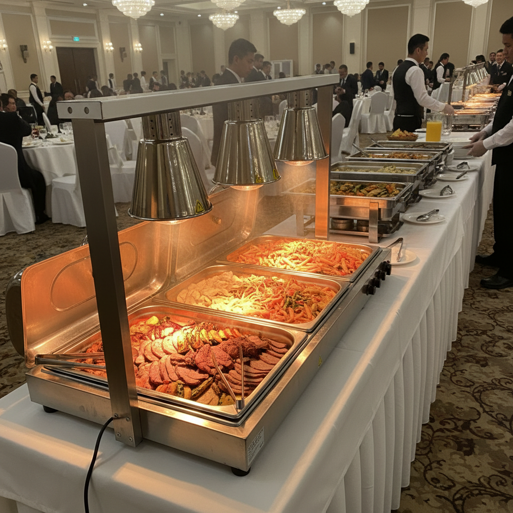 Triple Lamp Commercial Electric Food Warmer Station