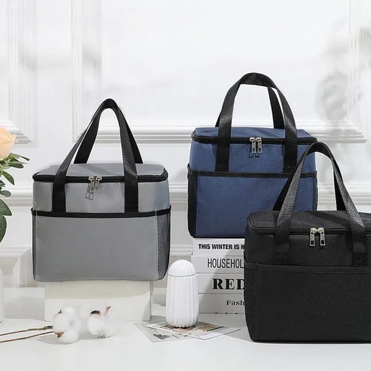 Large insulated lunch bag for carrying meals and snacks