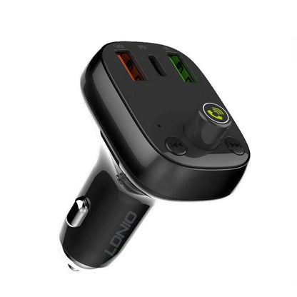 Car Bluetooth FM Transmitter with Triple USB Car Charger