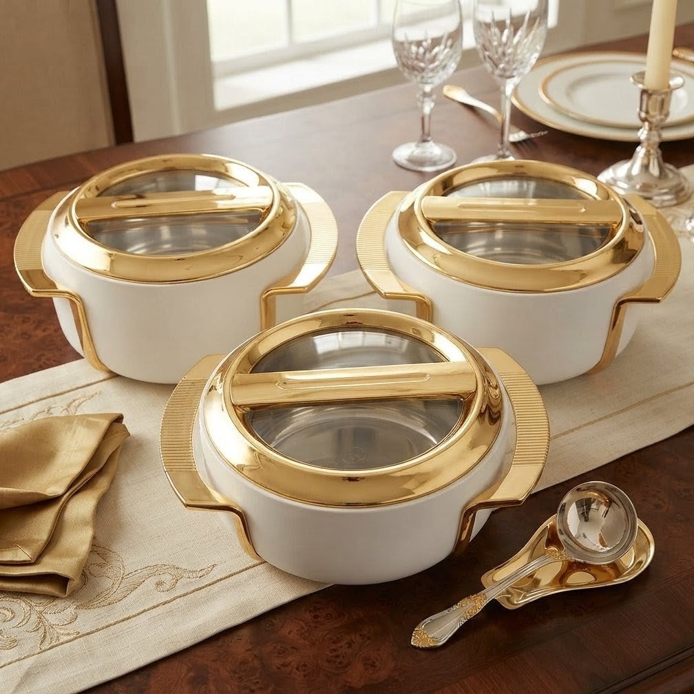 3 Piece Insulated Food Warmer Hotpot Set